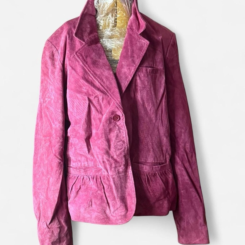 Elegant suede Fuchsia Blazer for Women